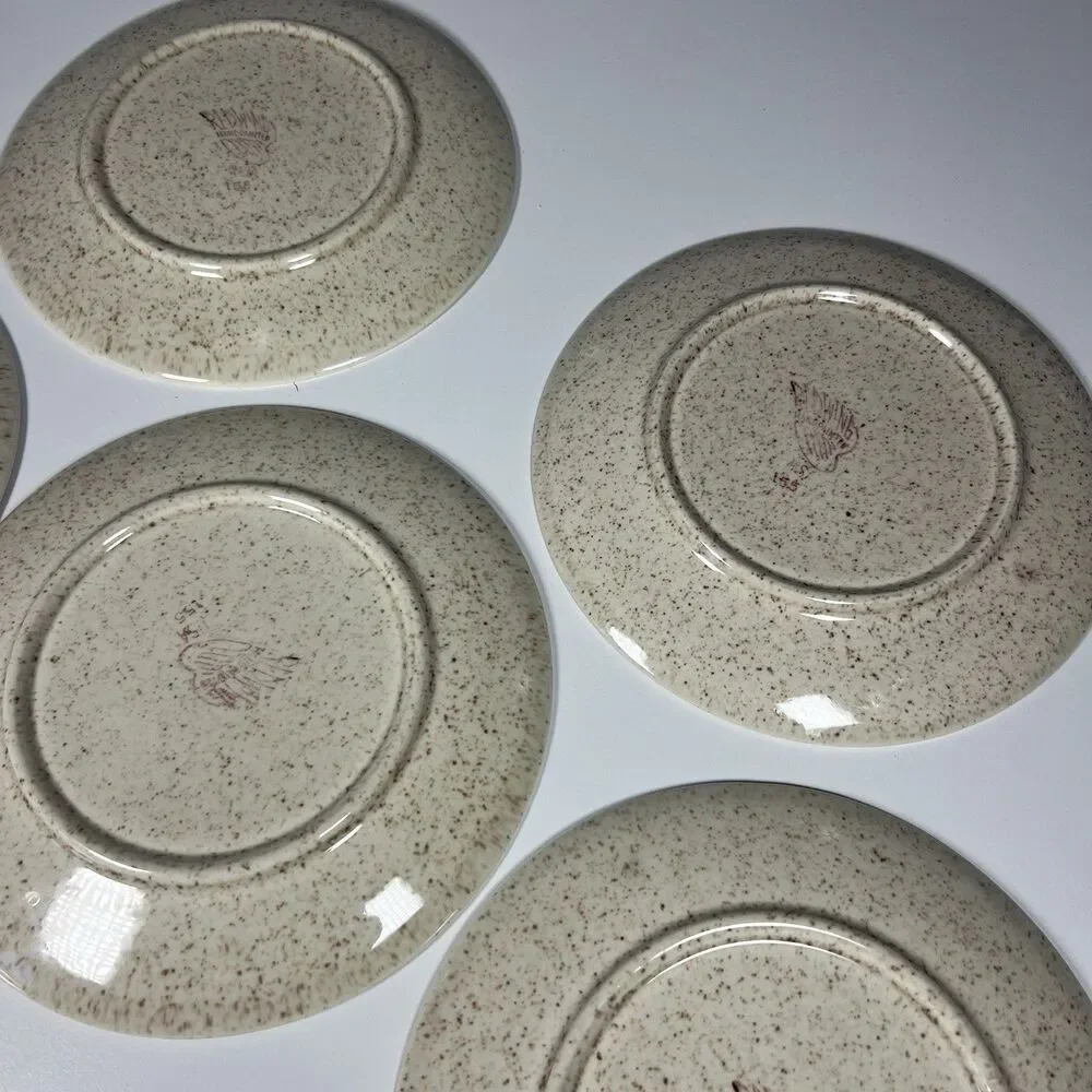 Red Wing Pottery Bob White Salad Plates lot of 6 pcs 6.5
